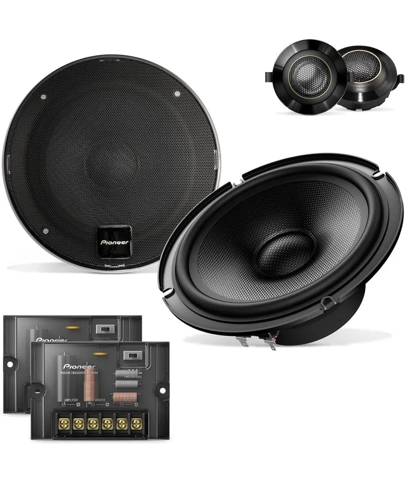 Pioneer TS-Z65CH, 2-Way Component Car Audio Speakers, Full Range, Open & Smooth Sound Quality 6.5” Speakers