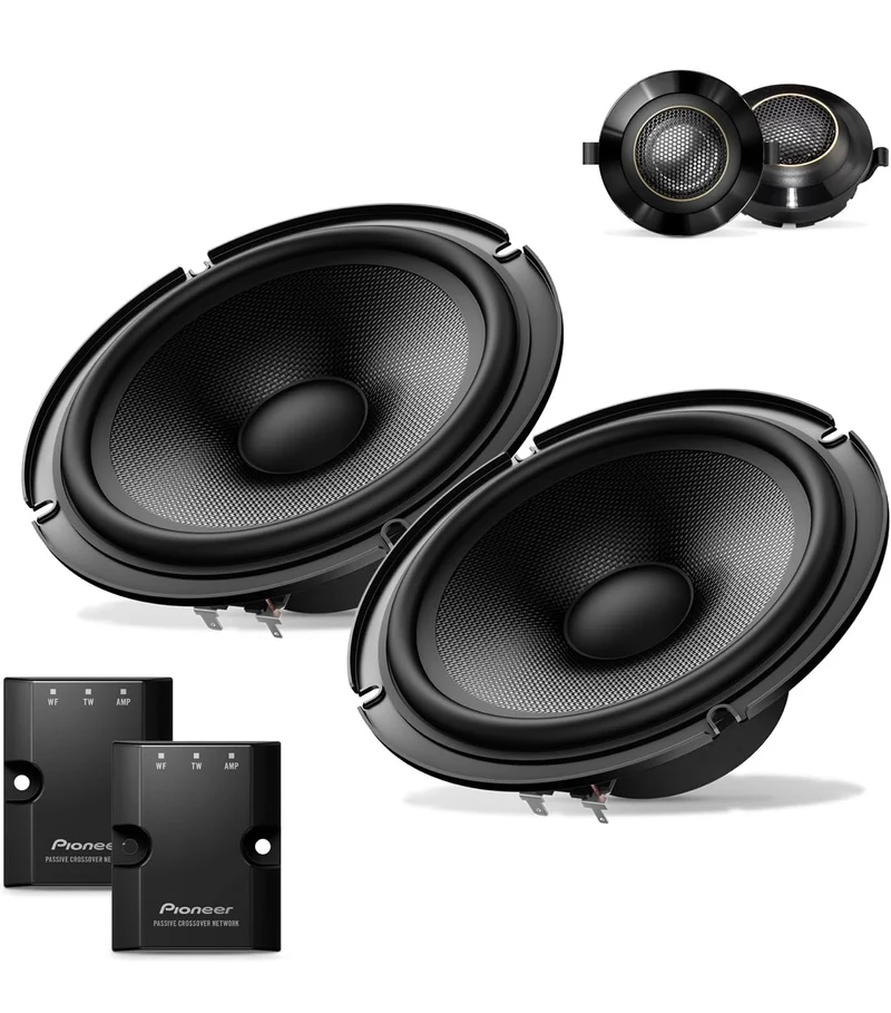 Pioneer TS-Z65C, 2-Way Component Car Audio Speakers, Full Range, Open & Smooth Sound Quality, Enhanced Bass Response, 6.5” Speakers
