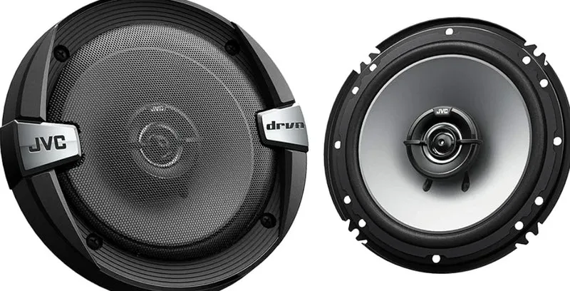 JVC CS-DR162 DRVN Series 6.5 Inch 2-Way 300 Wats Car Speakers (Coaxial)- Set of 2 (Black) with horn ring sound enhancer