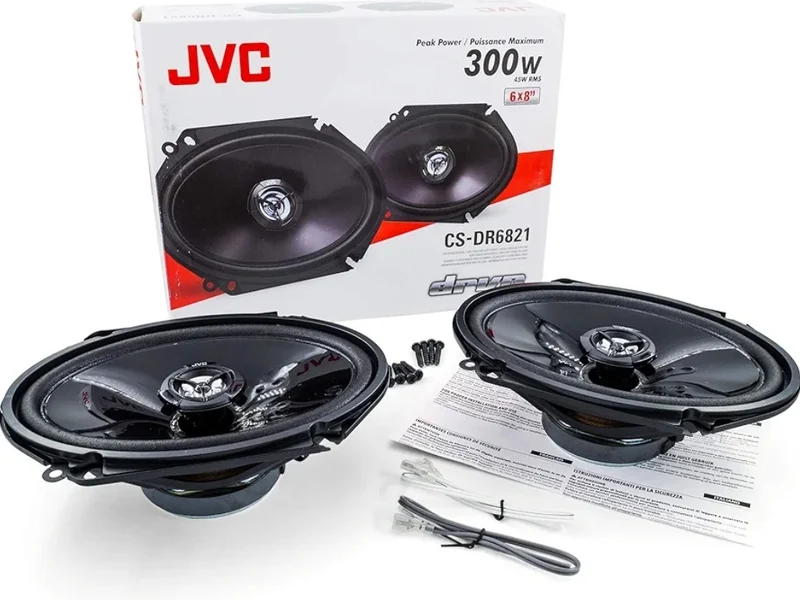JVC Mobile CS-DR6821 drvn DR Series Shallow-Mount Coaxial Speakers (6" x 8", 300 Watts Max, 2 Way)