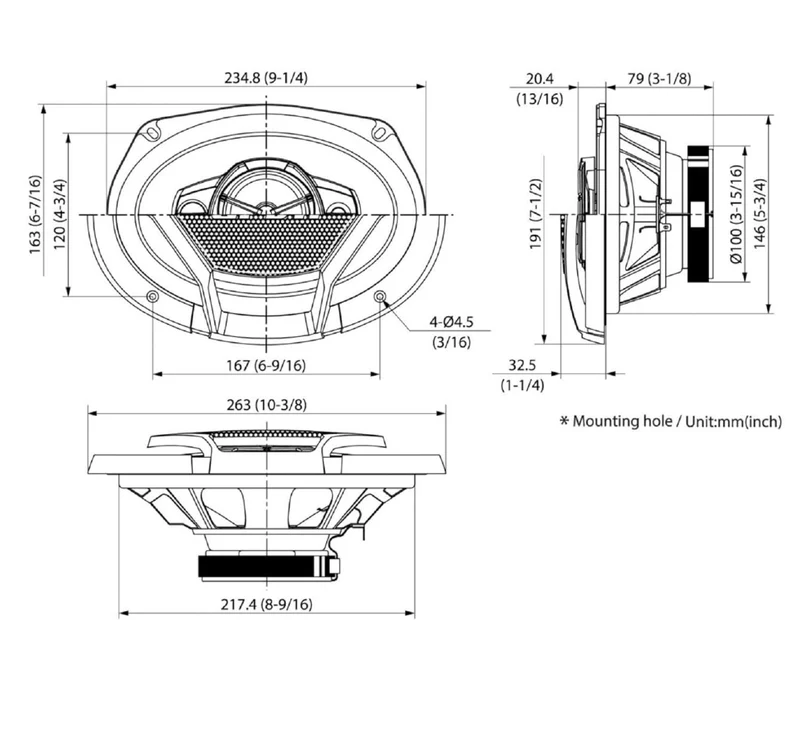 JVC Mobile CS-DR6941 drvn DR Series Shallow-Mount Coaxial Speakers (6" x 9", 550 Watts Max, 4 Way)