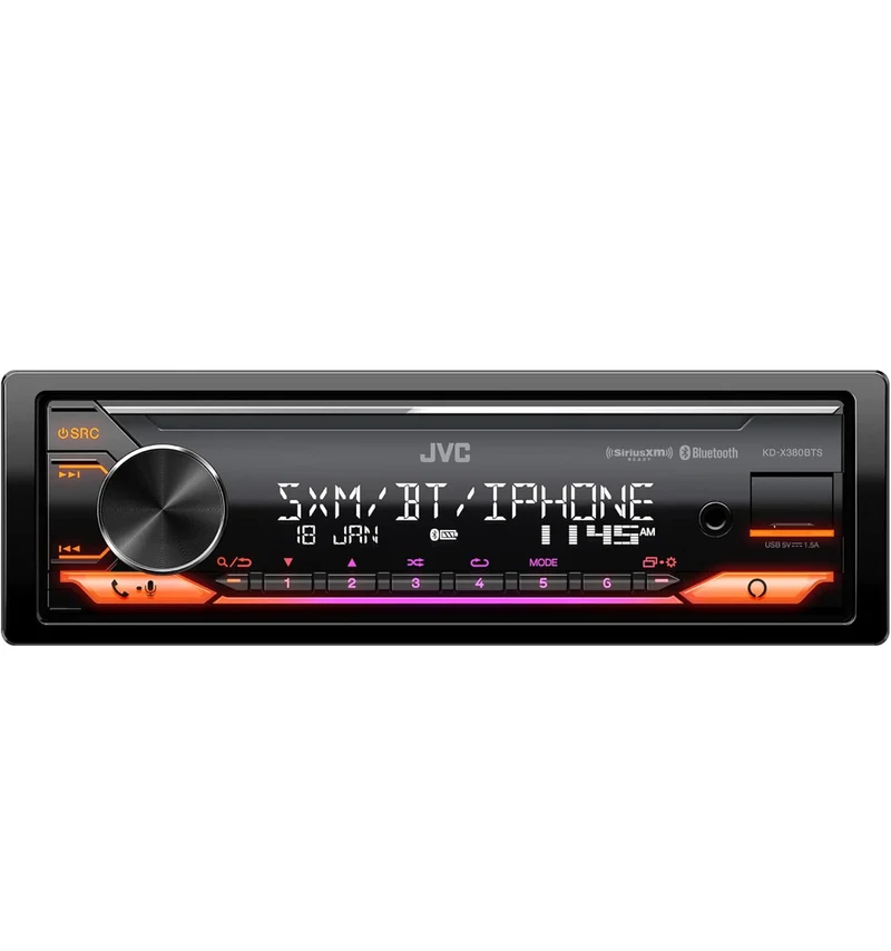 JVC KD-X380BTS Digital Media Car Receiver Featuring Bluetooth, USB, SiriusXM, Amazon Alexa