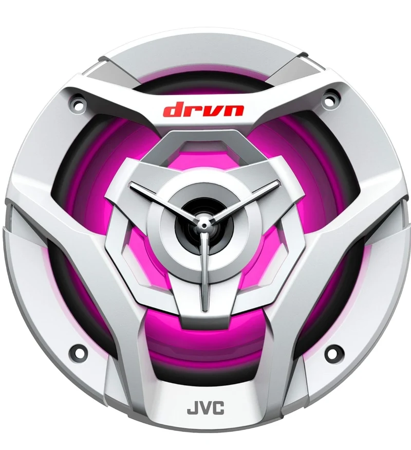 JVC CS-DR620MBL 6.5 Inch Car & Marine, Motor Sports, Car Audio Stereo 2- Way Speakers with Cool Built in RGB LED Lights, Weatherproof IPX5, 260 Watts, UV Protected Grills Included - Black