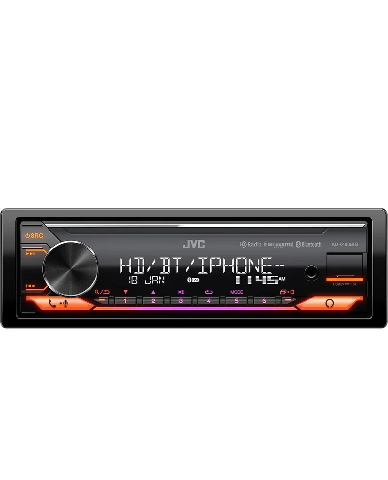 JVC KD-X480BHS Multimedia Car Stereo, Single Din, Built in Amazon Alexa, Blutooth Audio and Hands Free Calling, MP3, USB, AUX-in, AM/FM Radio Receiver, SiriusXM Ready, HD Radio