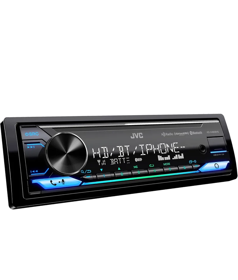 JVC KD-X480BHS Multimedia Car Stereo, Single Din, Built in Amazon Alexa, Blutooth Audio and Hands Free Calling, MP3, USB, AUX-in, AM/FM Radio Receiver, SiriusXM Ready, HD Radio