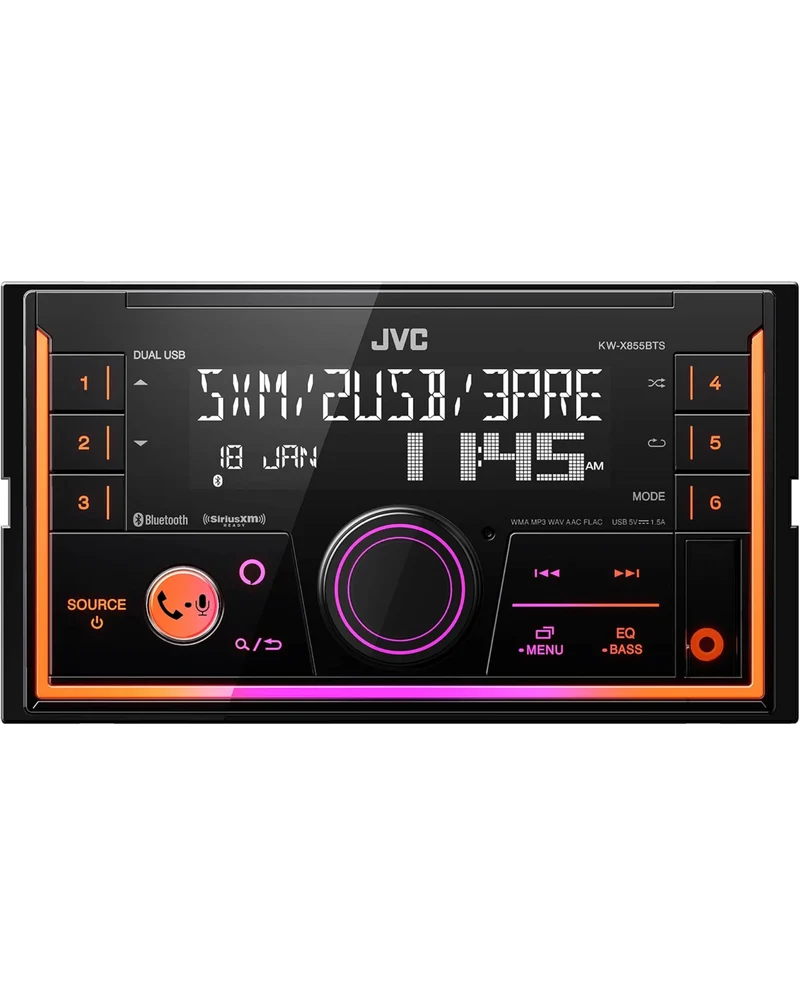 JVC KW-X855BTS Bluetooth Car Stereo Digital Media Receiver with USB Port, AM/FM Radio, MP3 Player, Amazon Alexa, Android, iPhone, Double DIN, 13-Band EQ