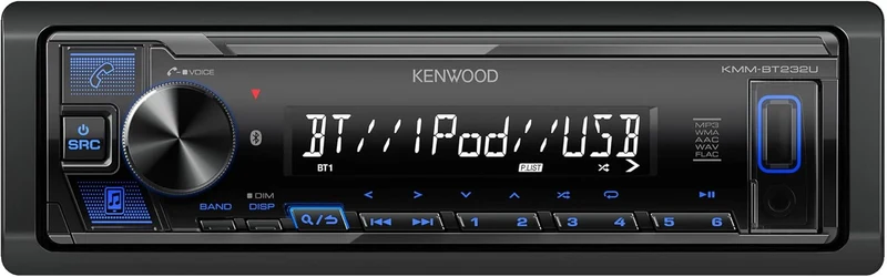 KENWOOD KMM-BT232U Bluetooth Car Stereo with USB Port, AM/FM Radio, MP3 Player, Detachable Face