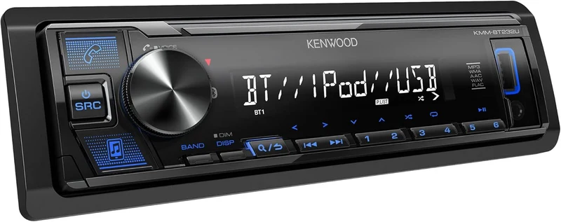 KENWOOD KMM-BT232U Bluetooth Car Stereo with USB Port, AM/FM Radio, MP3 Player, Detachable Face