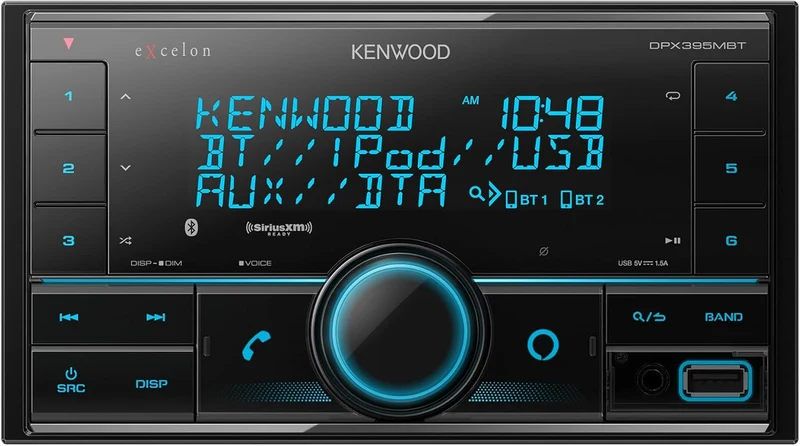 Kenwood DPX395MBT Double DIN in-Dash Digital Media Receiver with Bluetooth (Does not Play CDs) | Mechless Car Stereo Receiver | Amazon Alexa Ready - Black
