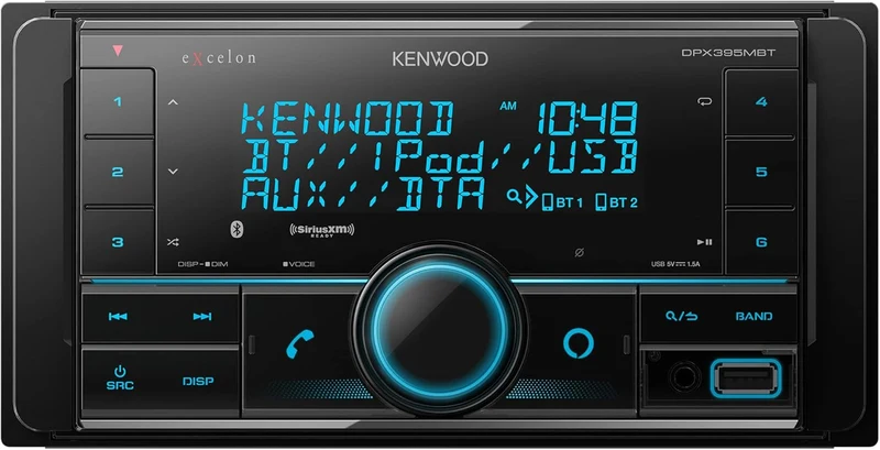 Kenwood DPX395MBT Double DIN in-Dash Digital Media Receiver with Bluetooth (Does not Play CDs) | Mechless Car Stereo Receiver | Amazon Alexa Ready - Black