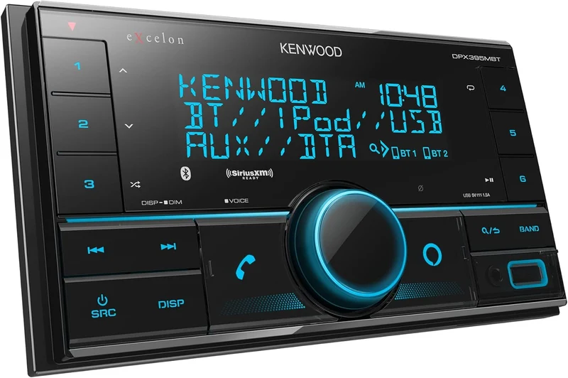 Kenwood DPX395MBT Double DIN in-Dash Digital Media Receiver with Bluetooth (Does not Play CDs) | Mechless Car Stereo Receiver | Amazon Alexa Ready - Black
