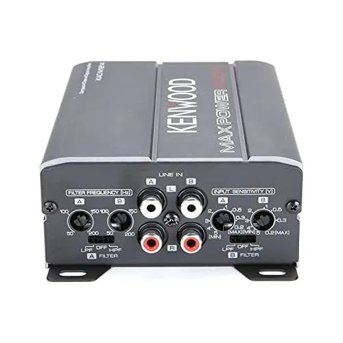 Kenwood KAC-M1814 4-Channel Compact Bridgeable Marine/Motorsports 400W Max Power Digital Amplifier