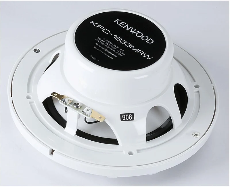 KENWOOD KMR-D382BT Car & Marine Stereo - Single Din, Bluetooth SiriusXM Ready, Weatherproof (Package W/ Speakers)