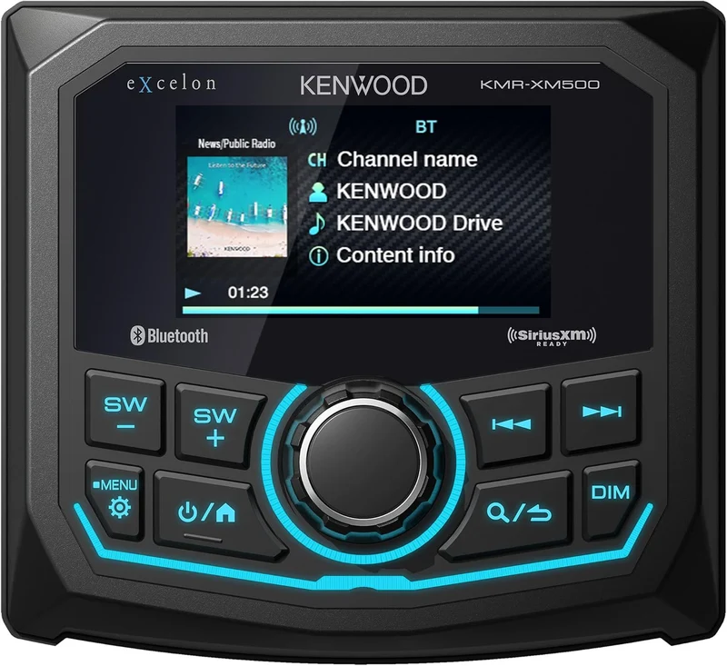 Kenwood KMR-XM500 eXcelon Marine & Motorsport Waterproof Digital Media Receiver with Corrosion Resistance & Bluetooth