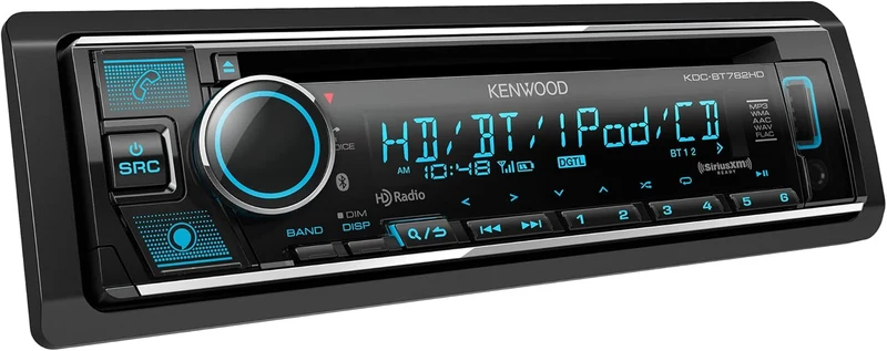 KENWOOD KDC-BT782HD Single DIN Bluetooth CD Car Stereo Receiver with Amazon Alexa Voice Control | LCD Text Display | USB & Aux Input