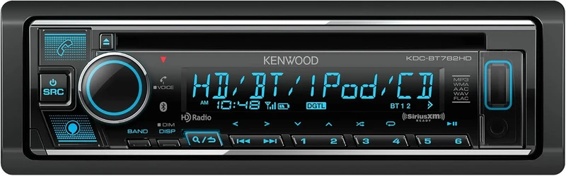 KENWOOD KDC-BT782HD Single DIN Bluetooth CD Car Stereo Receiver with Amazon Alexa Voice Control | LCD Text Display | USB & Aux Input