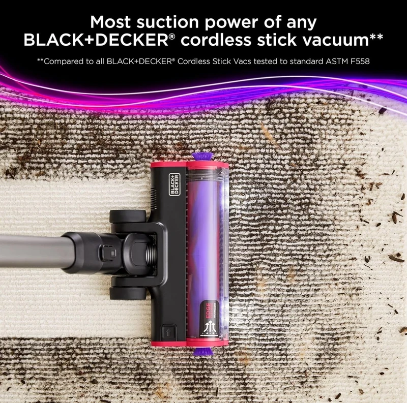 BLACK+DECKER SUMMITSERIES Select Cordless Stick Vacuum Cleaner, LED Floor Lights, Lightweight, Portable (BHFEA640WG)