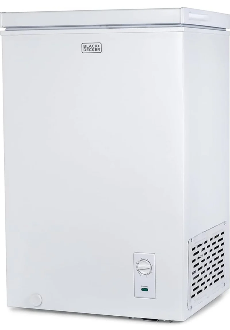 BLACK+DECKER 2.0 Cu. Ft. Compact Chest Freezer, Deep Freezer Holds Up To 70 Lbs. of Frozen Food, Removable Storage Basket, Manual Defrost, White