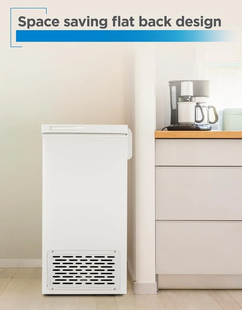 BLACK+DECKER 2.0 Cu. Ft. Compact Chest Freezer, Deep Freezer Holds Up To 70 Lbs. of Frozen Food, Removable Storage Basket, Manual Defrost, White