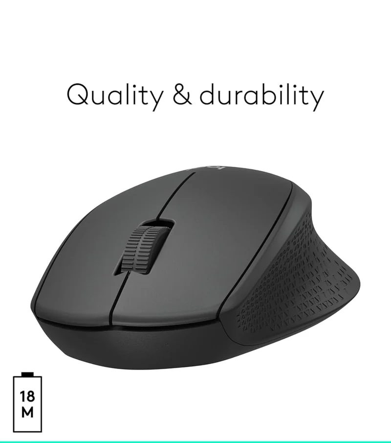 Logitech M330 SILENT Wireless Mouse, 2.4GHz with USB Receiver, Optical Tracking, Quiet & Lightweight, Long Battery Life, for PC, Mac, Laptop, Chromebook - Black