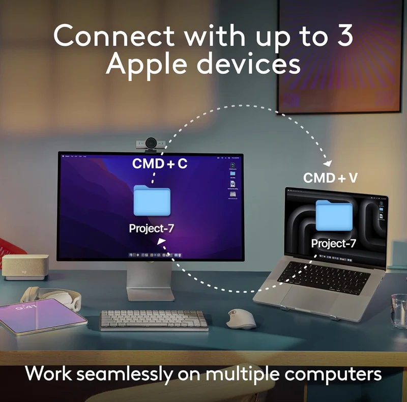 Logitech MX Anywhere 3S for Mac, Compact Wireless Bluetooth Mouse, 8K DPI Any-Surface Tracking, Quiet Clicks, USB C, Wireless Mouse for MacBook Pro, MacBook Air, iMac, iPad - Space Grey