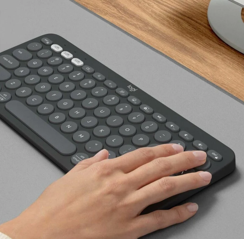 Logitech Pebble Keys 2 K380s, Multi-Device Bluetooth Wireless Keyboard with Customizable Shortcuts, Slim and Portable, Easy-Switch for Windows, macOS, iPadOS, Android, Chrome OS - Tonal Graphite
