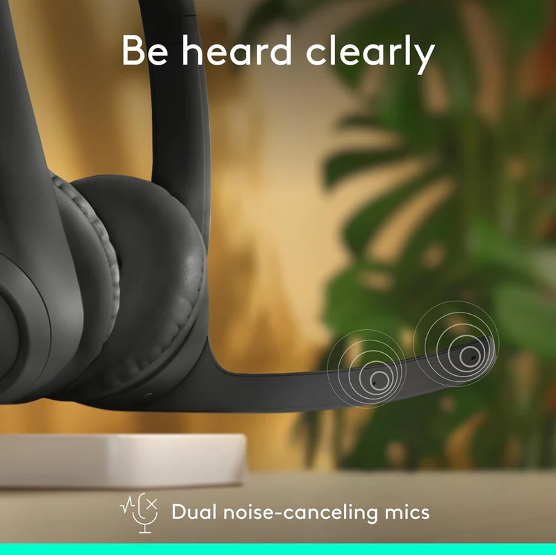Logitech Zone 301 Wireless Bluetooth Headset with Noise-Canceling Microphone, Compatible with Windows, Mac, Chrome, Linux, iOS, iPadOS, Android – Graphite