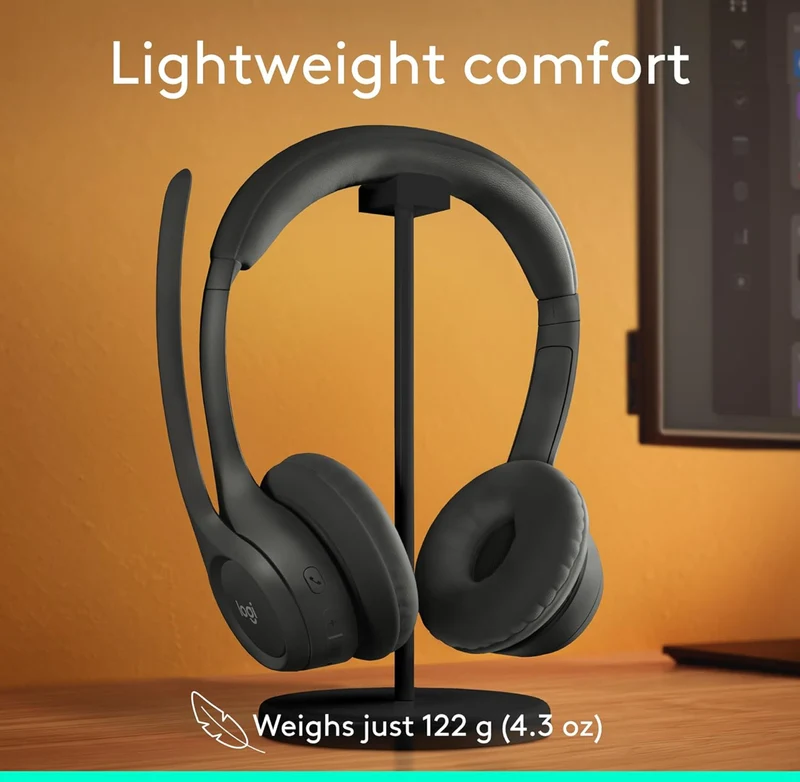 Logitech Zone 301 Wireless Bluetooth Headset with Noise-Canceling Microphone, Compatible with Windows, Mac, Chrome, Linux, iOS, iPadOS, Android – Graphite
