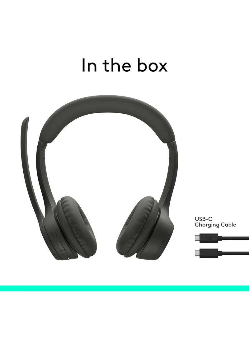 Logitech Zone 301 Wireless Bluetooth Headset with Noise-Canceling Microphone, Compatible with Windows, Mac, Chrome, Linux, iOS, iPadOS, Android – Graphite