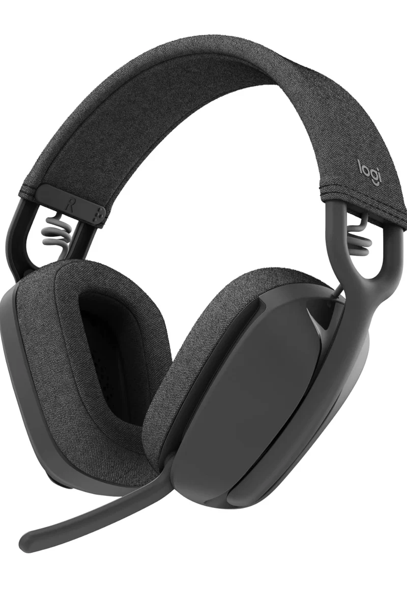 Logitech Zone Vibe 100 Lightweight Wireless Over Ear Headphones with Noise Canceling Microphone, Advanced Multipoint Bluetooth Headset, Works with Teams, Google Meet, Zoom, Mac/PC - Graphite