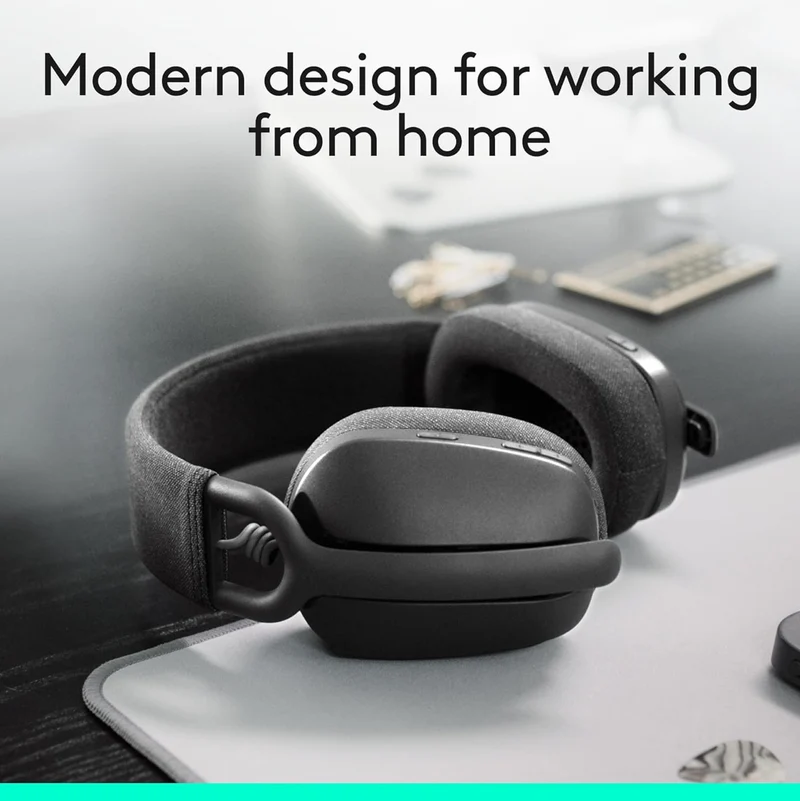 Logitech Zone Vibe 100 Lightweight Wireless Over Ear Headphones with Noise Canceling Microphone, Advanced Multipoint Bluetooth Headset, Works with Teams, Google Meet, Zoom, Mac/PC - Graphite