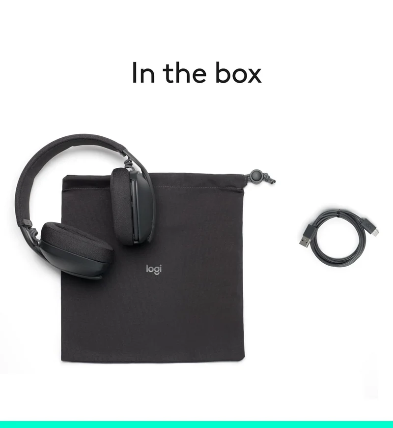 Logitech Zone Vibe 100 Lightweight Wireless Over Ear Headphones with Noise Canceling Microphone, Advanced Multipoint Bluetooth Headset, Works with Teams, Google Meet, Zoom, Mac/PC - Graphite