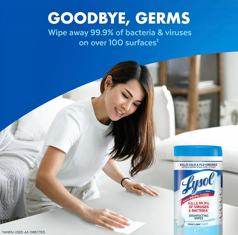 Lysol Disinfecting Wipes Bundle, Home Apartment Dorm Room Essentials and Cleaning Supplies, All Purpose Cleaner, Multi-surface Cleaning Wipes, Multi-Scent Sanitizing Wipes Bundle, 80 Count (4pk)