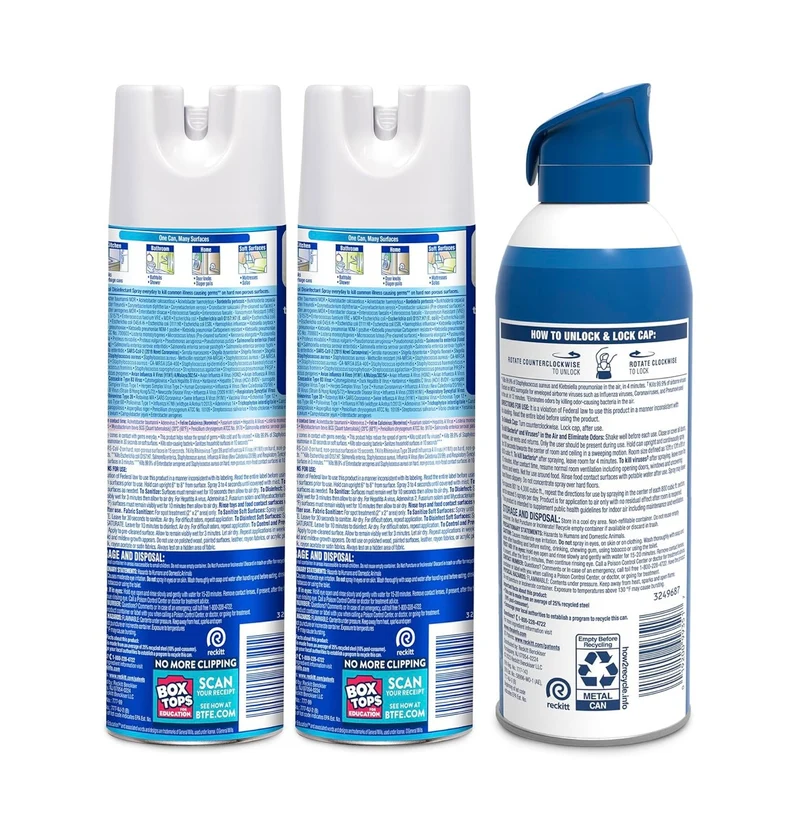 Lysol Bundle containing x2 Lysol Disinfectant Spray for Hard and Soft Surfaces, Crisp Linen, 19 Fl. Oz + Lysol Air Sanitizer Spray, For Air Sanitization and Odor Elimination, White Linen, 10 Fl. Oz