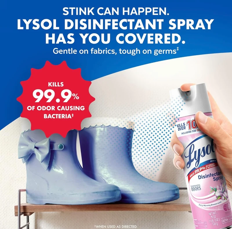 Lysol Disinfectant Spray, Sanitizing and Antibacterial Spray, For Disinfecting and Deodorizing, Early Morning Breeze, 1 Count, 12.5 fl oz each, Packaging may vary