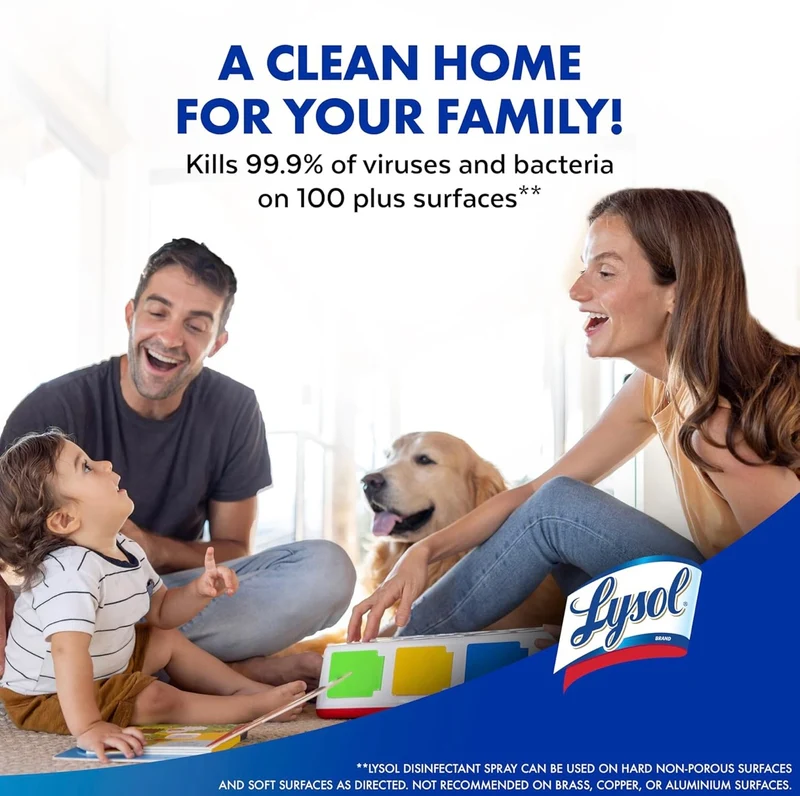 Lysol Disinfectant Spray, Household Essential Cleaning Supplies, Multi-Purpose Room Spray, Antibacterial and Sanitizer Spray, Upholstery Deodorizer, Home and Bathroom,Crisp Linen,12.5 fl oz(pack of 1)