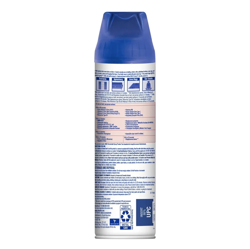 Lysol Fabric Disinfectant Spray, Sanitizing and Antibacterial Spray, For Disinfecting and Deodorizing Soft Furnishings, Lavender Fields 15 Fl. Oz (Pack of 3)