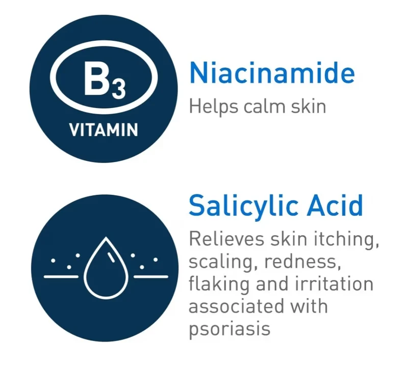 CeraVe Cleanser for Psoriasis Treatment w/ Salicylic Acid for Dry Skin Itch Relief & Latic Acid for Exfoliation, Fragrance Free (8 Oz)
