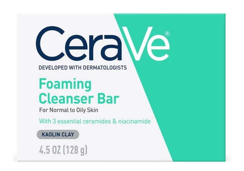 CeraVe Foaming Cleanser Bar, Soap-Free Body and Face Cleanser Bar for Oily Skin, Fragrance Free - 4.5 Oz (1)