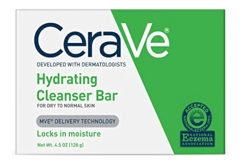 CeraVe Hydrating Cleanser Bar - Soap-Free Body and Facial Cleanser with 5% Moisturizing Cream - 4.5 Oz