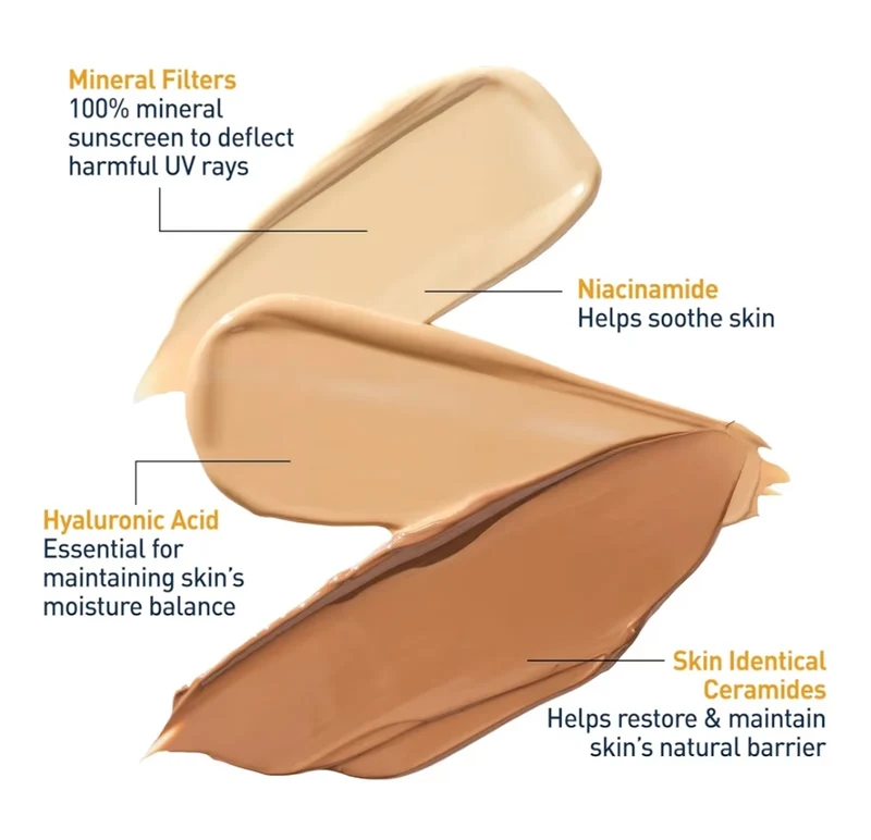 CeraVe Hydrating Mineral Sunscreen SPF 30 Tinted Mineral Sunscreen w/ Zinc Oxide & Titanium Dioxide (1.7 Oz)