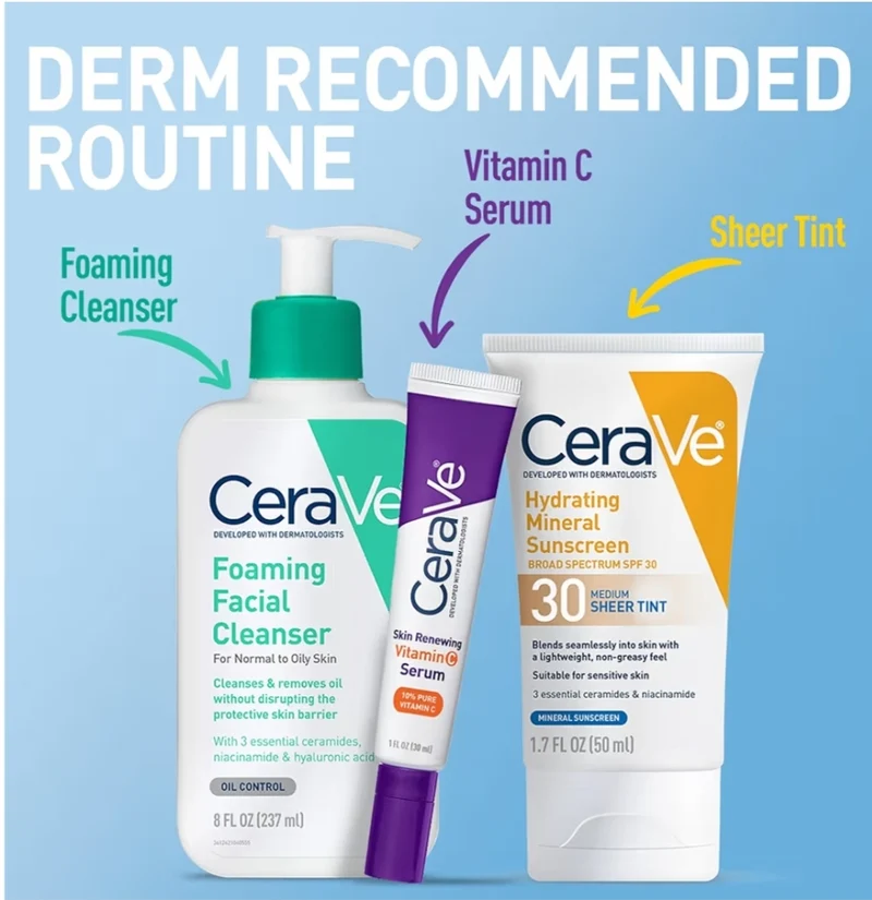 CeraVe Hydrating Mineral Sunscreen SPF 30 Tinted Mineral Sunscreen w/ Zinc Oxide & Titanium Dioxide (1.7 Oz)