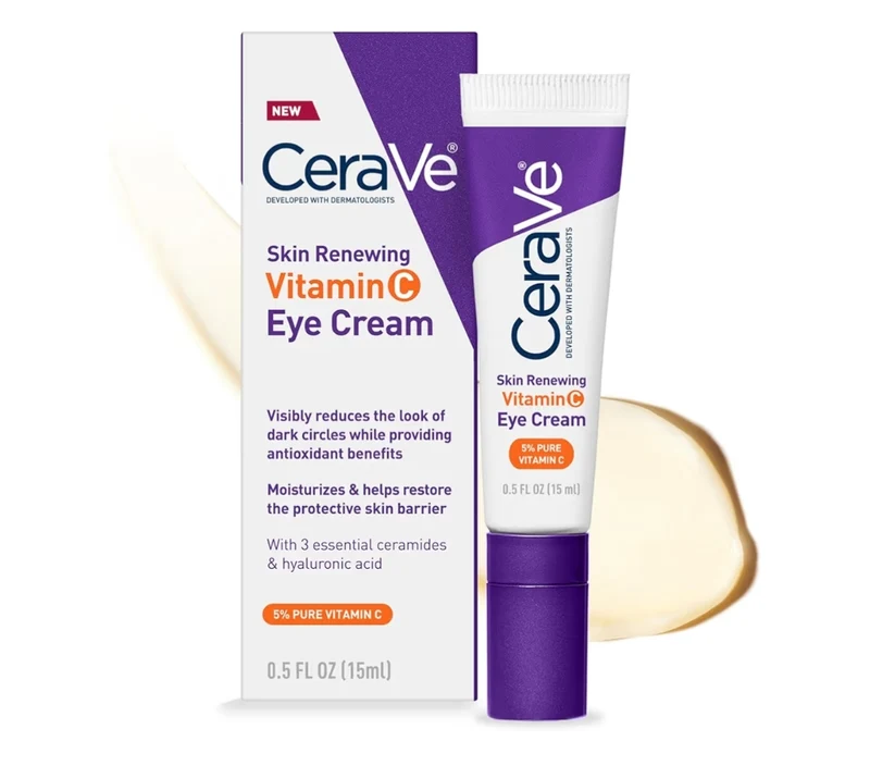 CeraVe Skin Renewing Vitamin C Eye Cream, Vitamin C, Hyaluronic Acid, Ceramides & Fragrance Free - (0.5 Fl. Oz)
