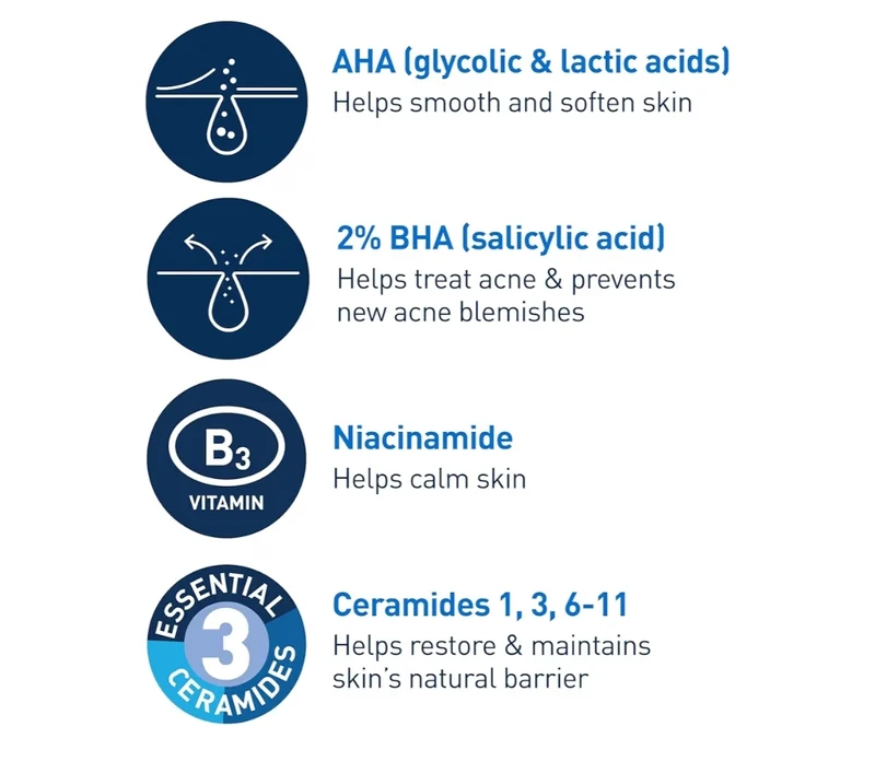 CeraVe Acne Control Gel, 2% Salicylic Acid Treatment w/ Glycolic Acid + Lactic Acids, Alcohol Free & Oil Free (1.35 Fl Oz)