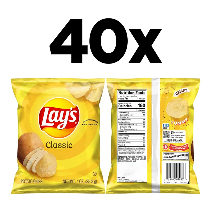 Lay's Potato Chips Classic (40 Pack)