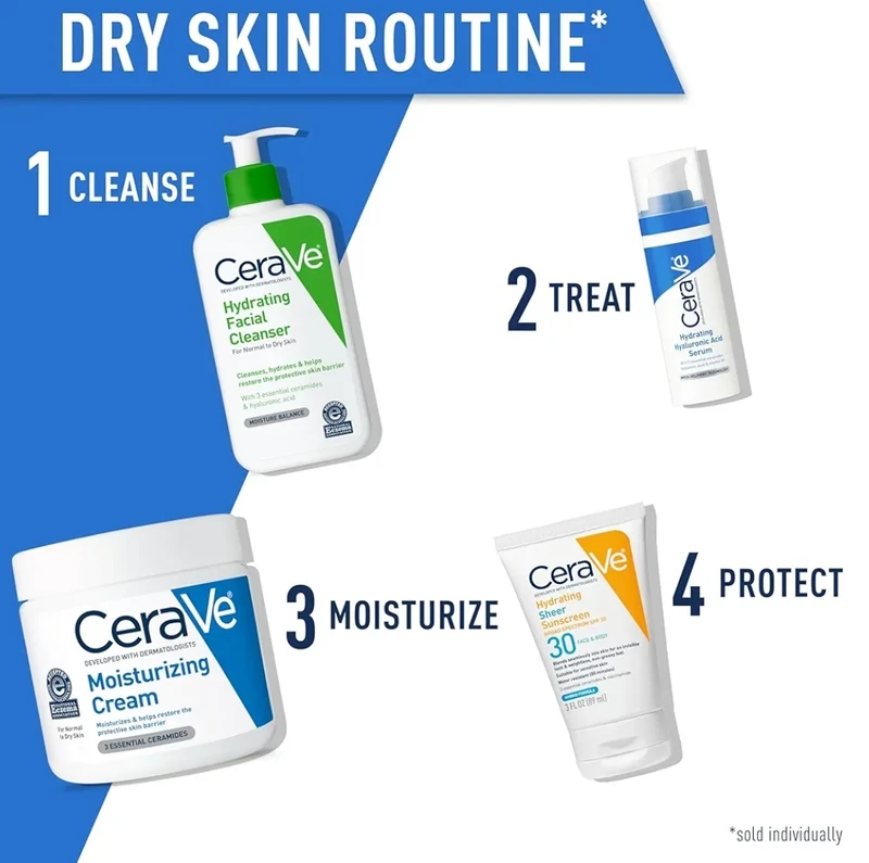 CeraVe Moisturizing Cream, Face Body Moisturizer, Normal to Dry Skin (8 oz)