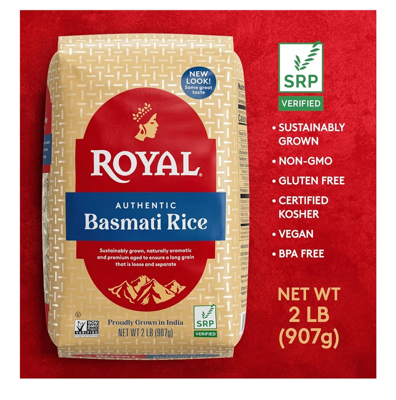 Authentic Royal Long Grain White Basmati Rice - 4LBS
