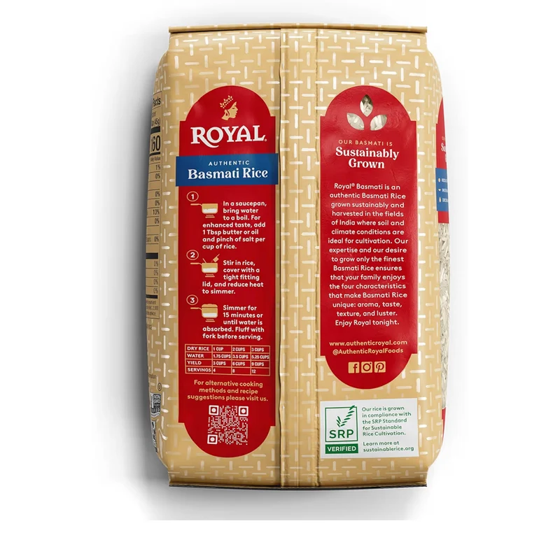 Authentic Royal Long Grain White Basmati Rice - 4LBS