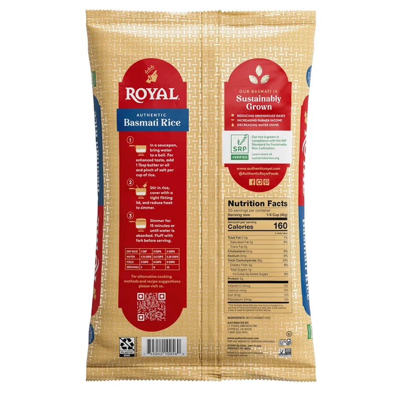 Royal - Naturally Aged Authentic Long Grain White Basmati Rice - 10 LBS