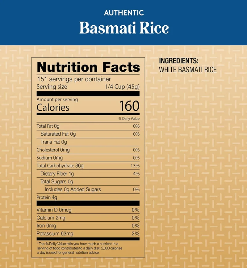 Royal - Naturally Aged Authentic Long Grain White Basmati Rice - 15 lbs